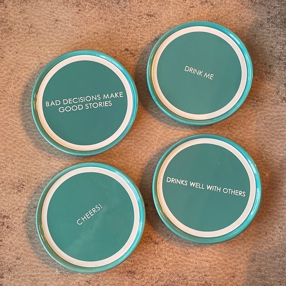 Drinking Phrase Coaster Set